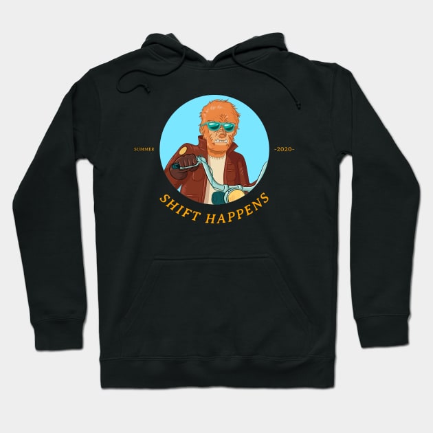 Shift Happens Biker Werewolf Hoodie by Figmenter